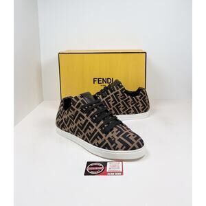 Size 11UK/12US - Fendi Motif FF Logo Canvas Sneakers🤎 Worn 1X/Retail $850!